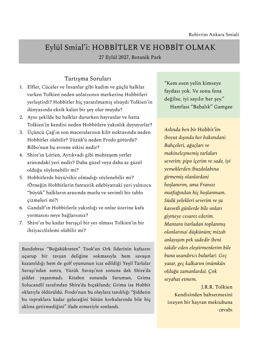 2026 Eylül Hobbitler ve Hobbit Olmak — PDF'nin ilk sayfa önizlemesi