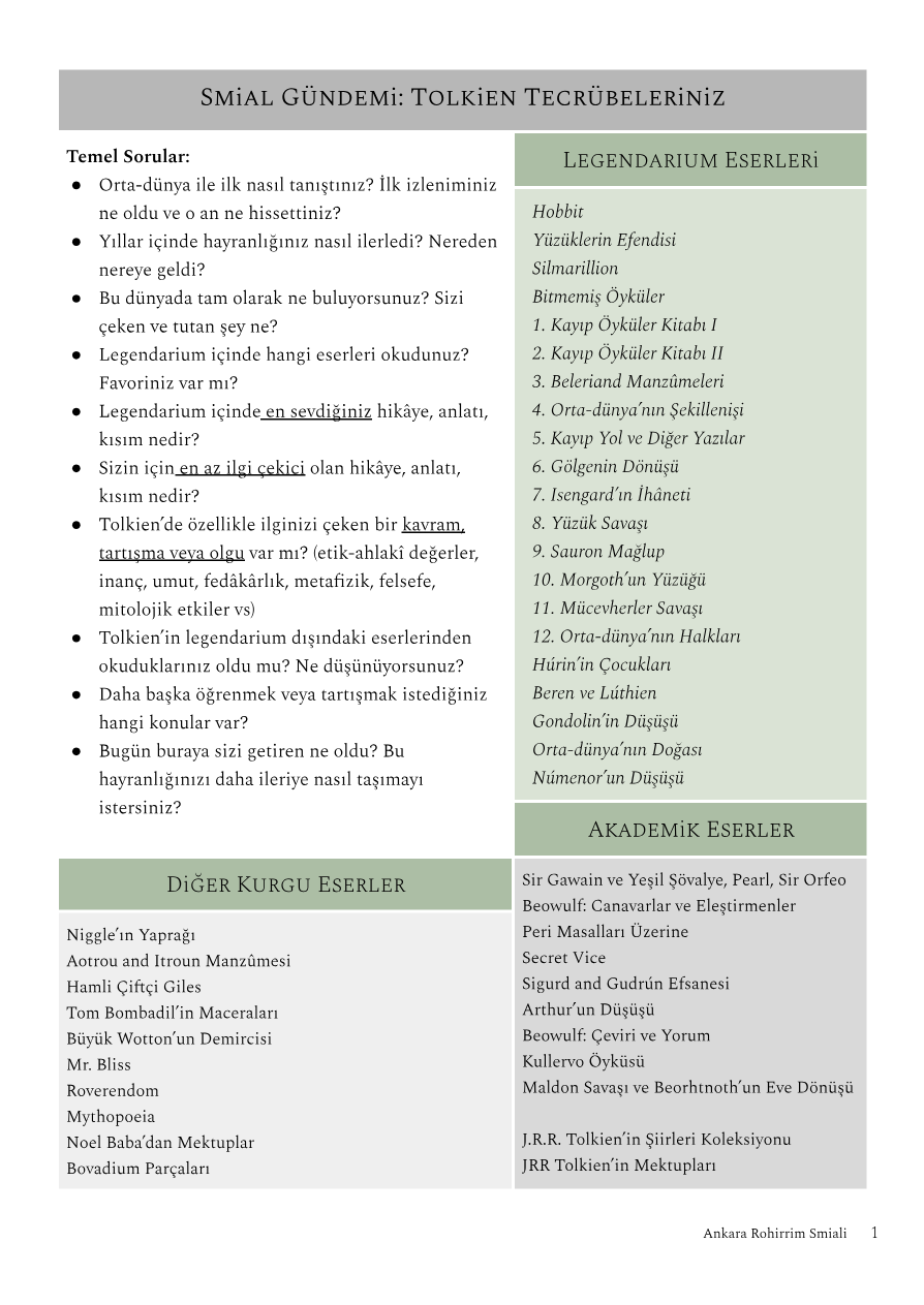 2025 Ekim Tolkien Tecrübeleriniz — PDF'nin ilk sayfa önizlemesi